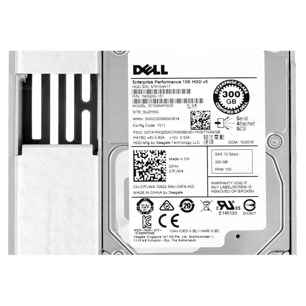 7FJW4 LFF DELL HDD 300GB 15K SAS 12G 3.5" LFF